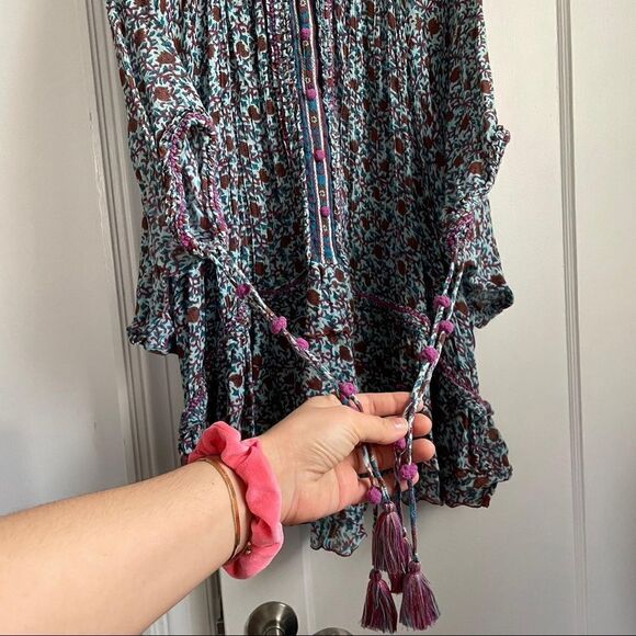 Poupette St Barth 3/4 Sleeve Ruffled Poncho Dress - Picture 6 of 12